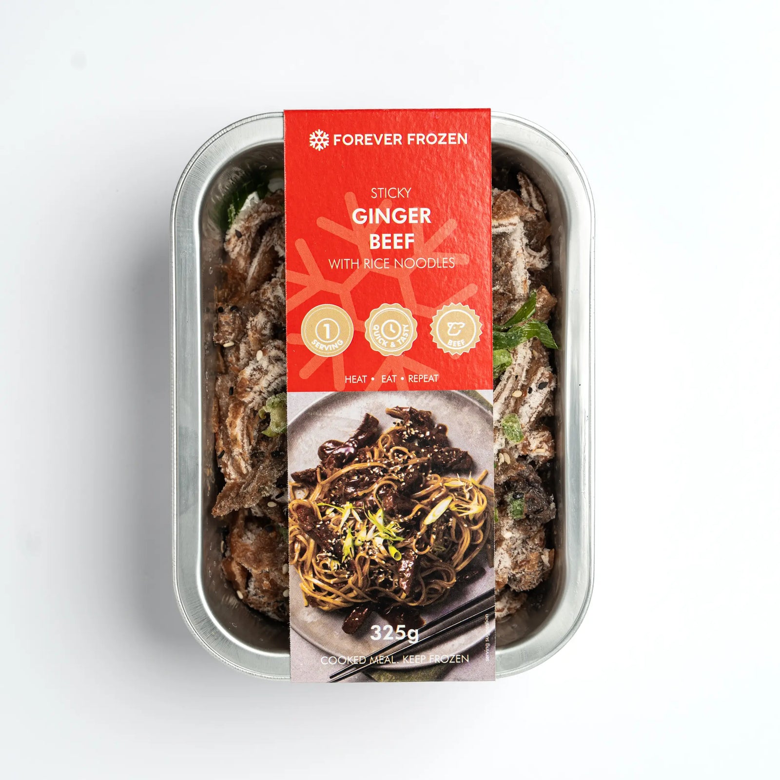 Sticky Ginger Beef with Rice Noodles