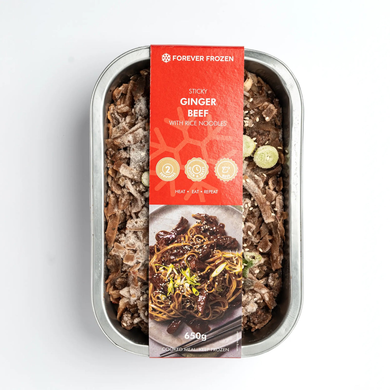 Sticky Ginger Beef with Rice Noodles