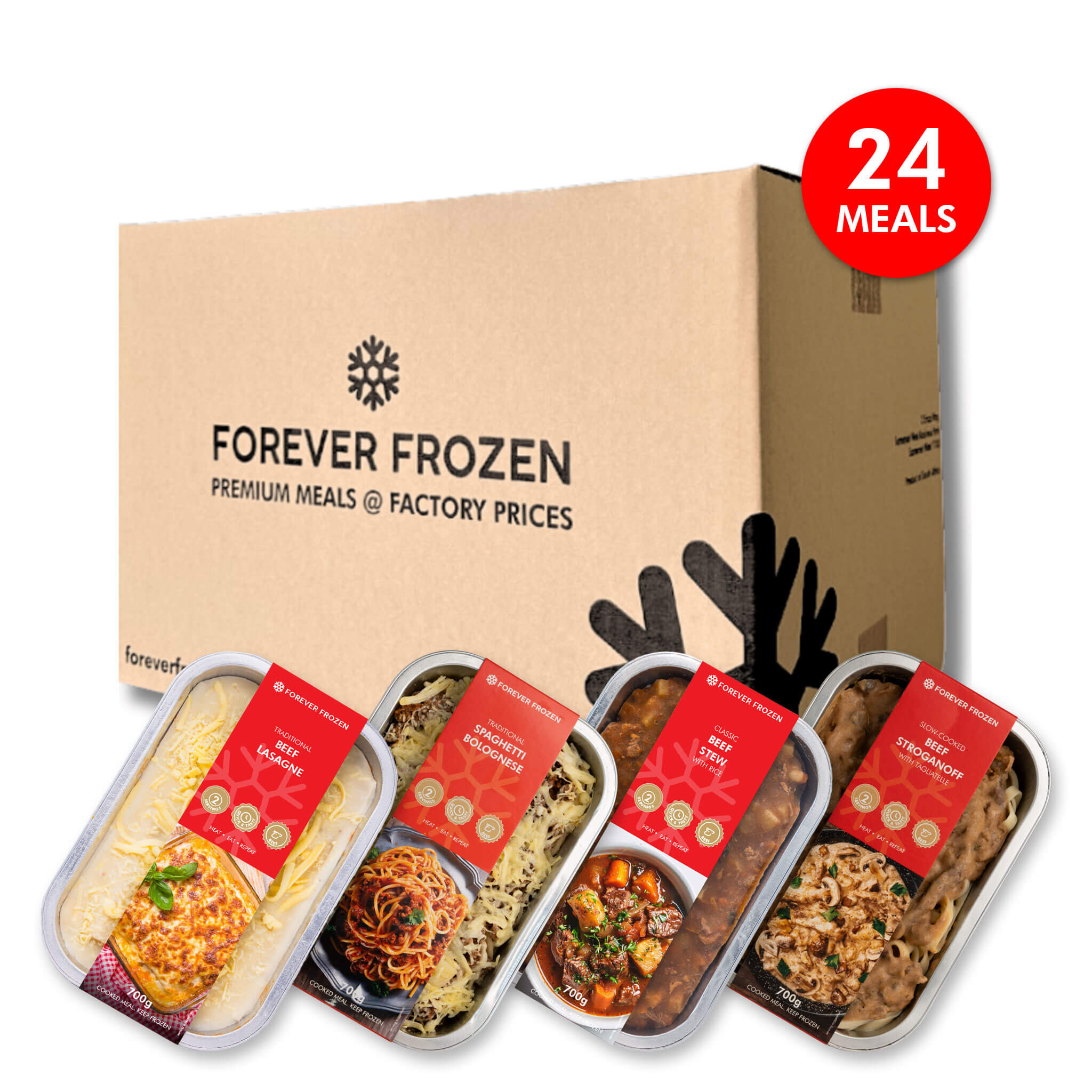BEEF - Value Pack - 24 x Meals - Forever Frozen