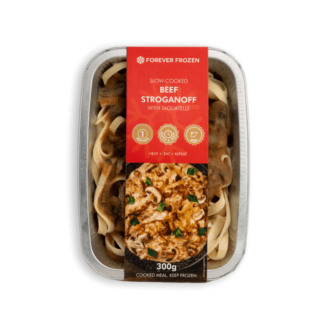 Slow-Cooked Beef Stroganoff with Tagliatelle - Forever Frozen