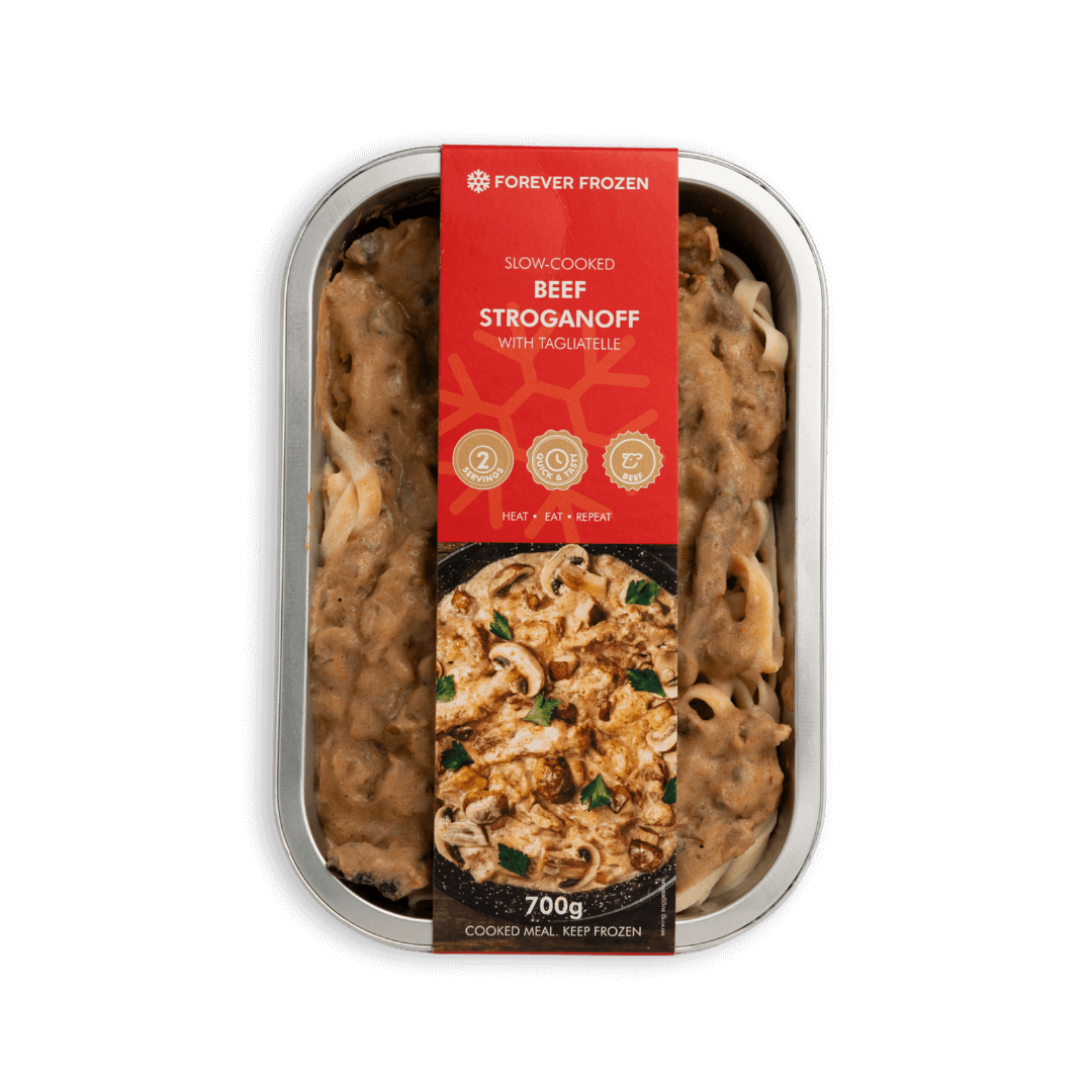 Slow-Cooked Beef Stroganoff with Tagliatelle - Forever Frozen